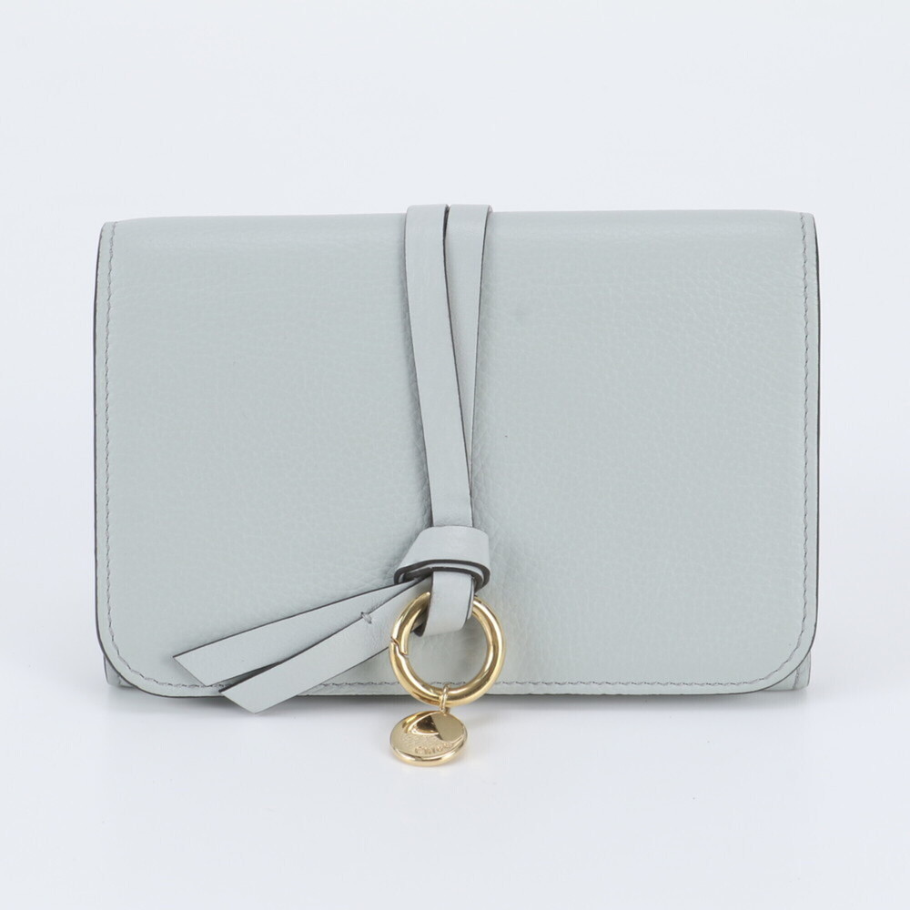 Chloé Chloe Hologram Sticker Alphabet Leather Tri-fold Wallet Compact for Women